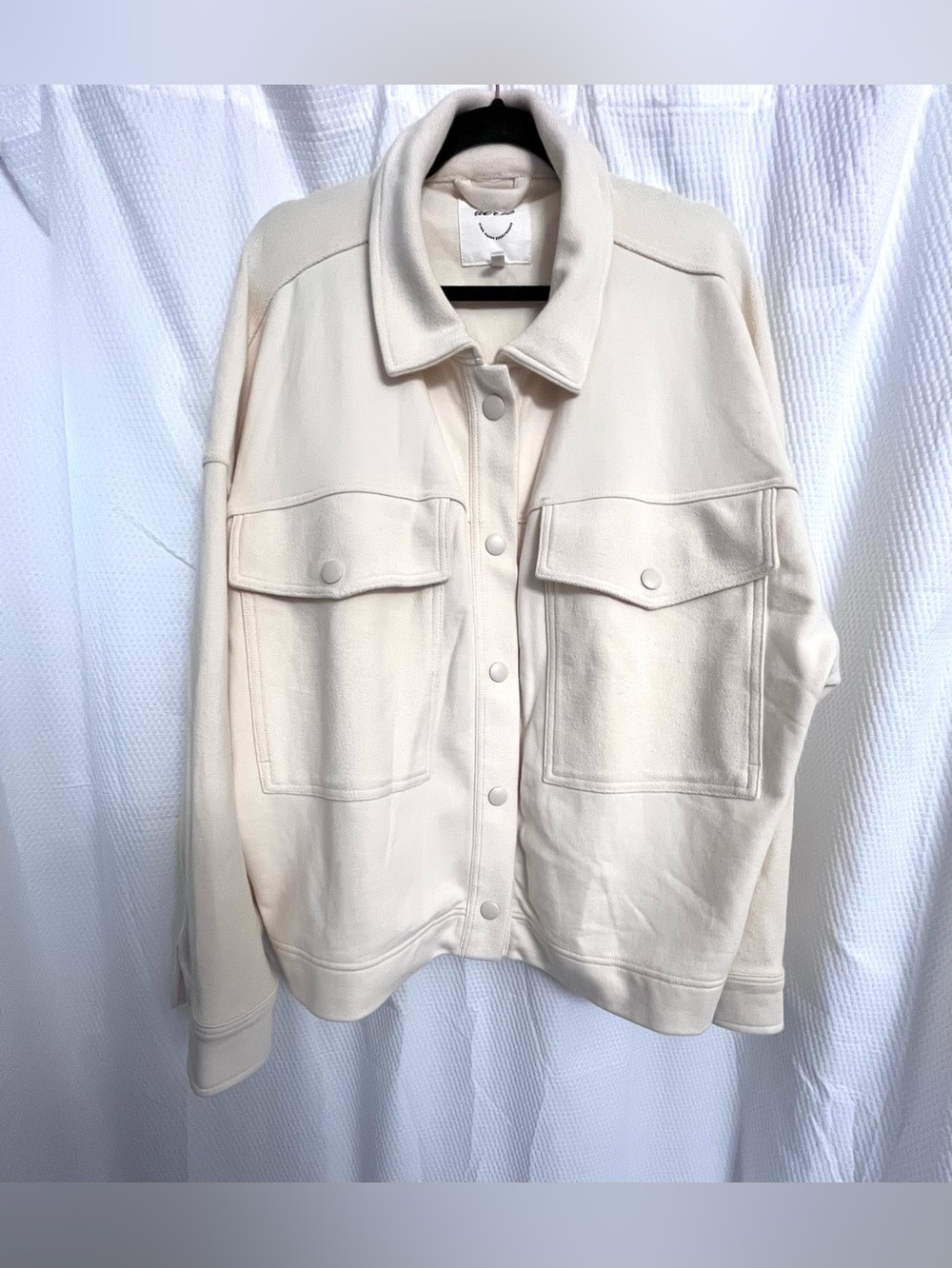Women's aerie Cream Oversized Snap-Front Jacket, XXL, NWOT